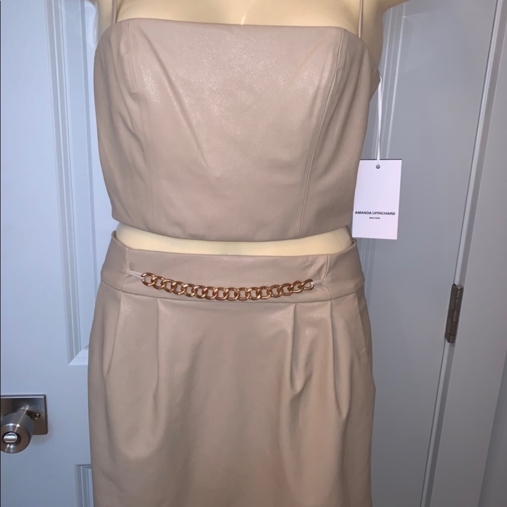 NWT Amanda Uprichard Tan Faux Leather Set